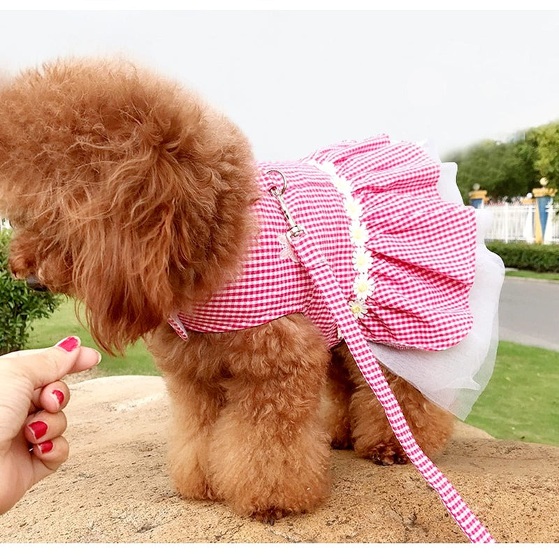 HOSD Outdoor Pet Clothes Dog Harness Dress Poodle Bichon Frise Pomeranian Schnauzer Dog Clothing Princess Costumes Pet Skirt Dropship S black - PawsPlanet Australia