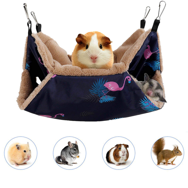 STTQYB Small Pet Cage Hammock, Hanging Bed for Small Animals Pet Cage Hammock Accessories Bedding for Chinchilla Parrot Sugar Glider Ferrets Rat Hamster Rat Playing Sleeping Flamingo - PawsPlanet Australia