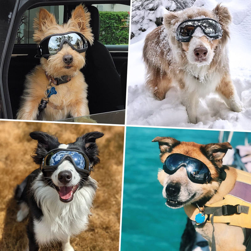 Namsan Dog Goggles Anti-UV Pet Sunglasses Waterproof Windproof Eye Protection for Large/Medium Dog Black - PawsPlanet Australia