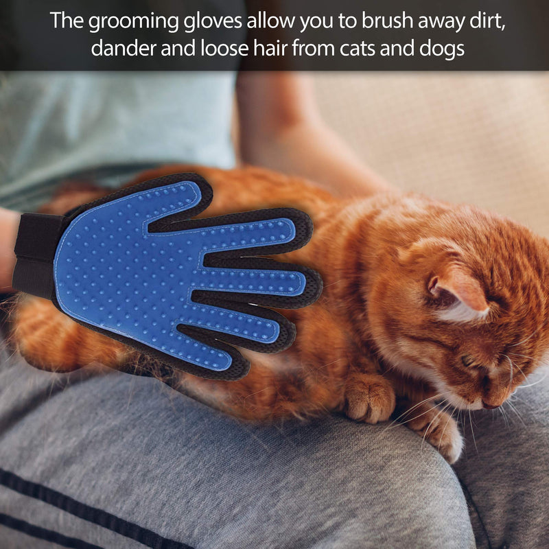 SA Products Pet Grooming Glove - Right Hand Silicone Brush & Wash Mitt for Dog, Cat, Horse - Gentle Hair Remover & Deshedding Tool - Can Work as Fur Removal for Carpet, Couch, Clothes, Blanket - Red - PawsPlanet Australia