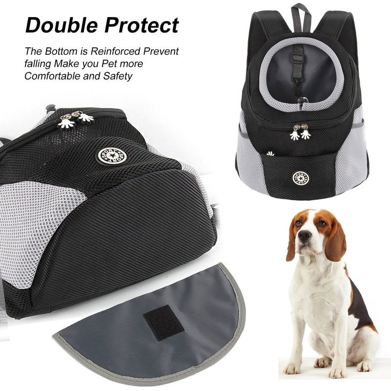 M MUNCASO Dog Cat Carrier Backpack small Pet Travel Bag,Puppy Pet Front Pack,with Breathable Head-Out Design and Waterproof Bottom,Airline Approved for Outdoor Hiking Travel Bike(S,Black) S Black - PawsPlanet Australia