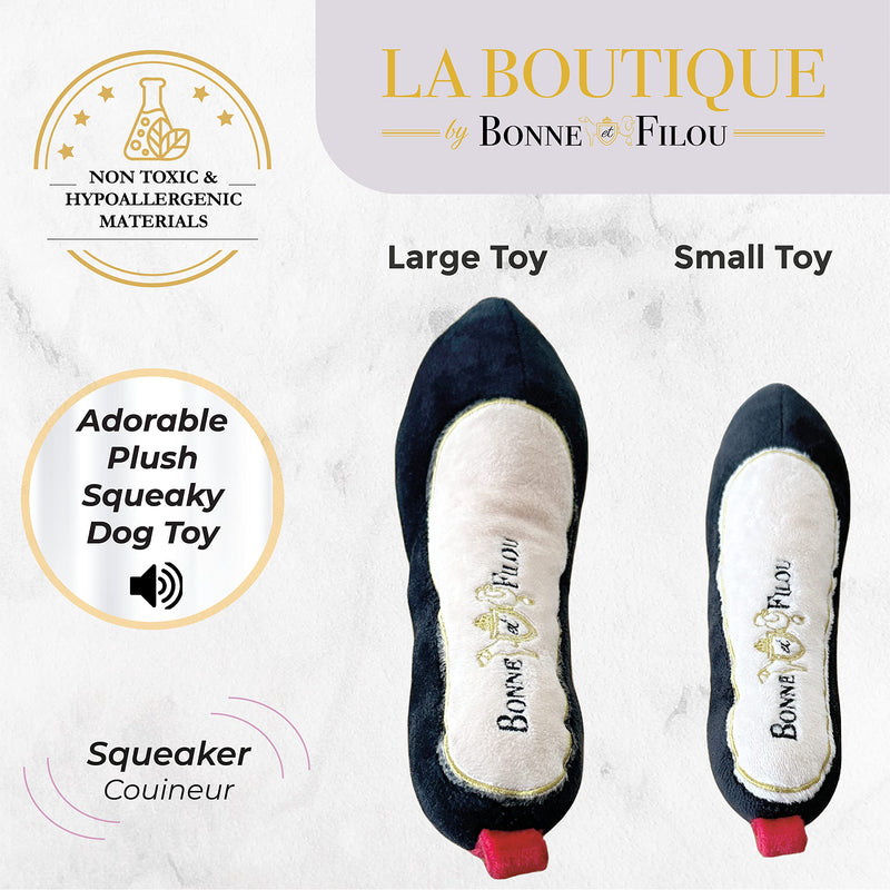 Bonne et Filou - Red High Heel Plush Dog Toy, Durable and Soft Dog Chew Toy, Perfect for Small, Medium or Large Breeds and a Great Dog Plush Toys for Aggressive Chewers (Small) - PawsPlanet Australia