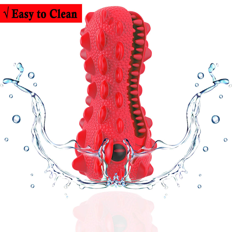 SHANFEEK Tough Dog Toys Indestructible Dog Chew Toys for Aggressive Chewers Interactive Dog Toys for Boredom Natural Rubber Dog Toothbrush Red-Dinosaur - PawsPlanet Australia