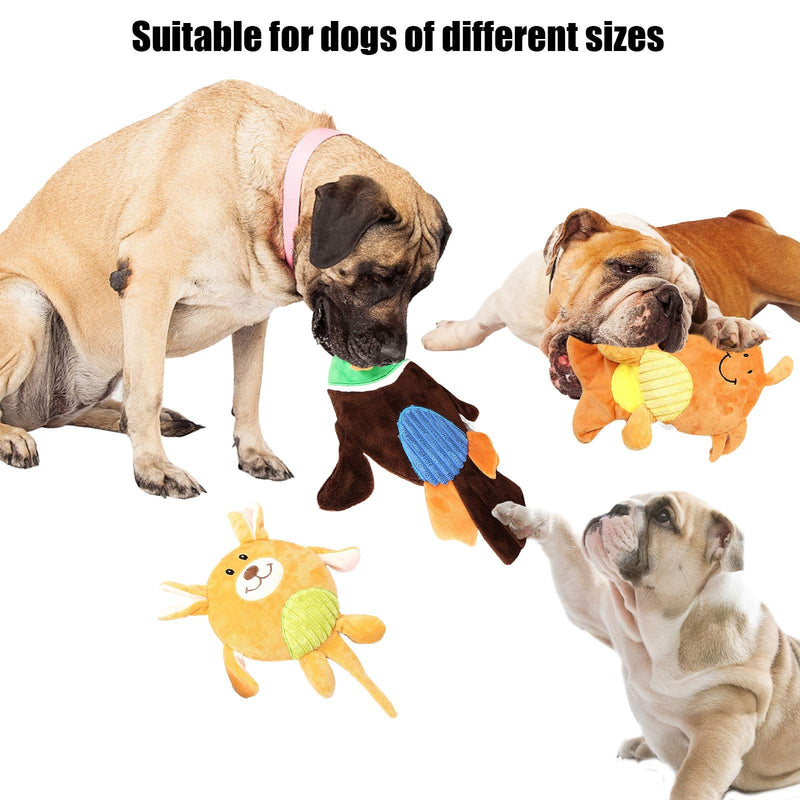 Durable Squeaky Dog Toys, No Stuffing Plush Dog Toy Interactive Dog Chew Toy with Big Squeaker Partial Crinkle Paper, Cute Animal Shape Dog Training Toy for Puppy Small Medium Breed Shrimp, Duck, Mouse? - PawsPlanet Australia