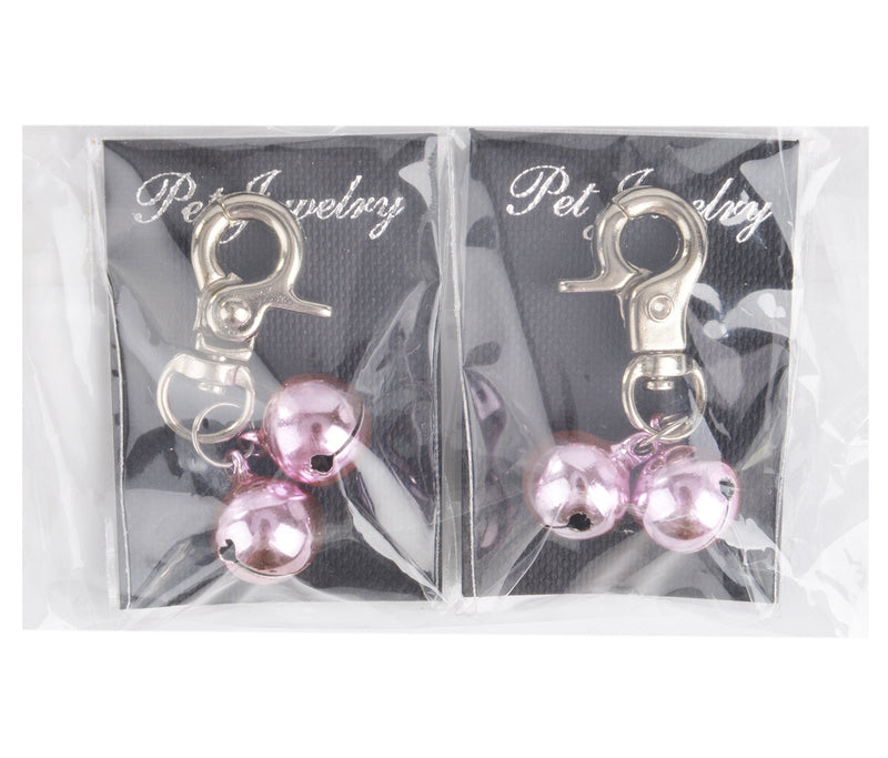 EXPAWLORER 2 Sets Bell Training Charm Pendants Jewelry for Pet Dog Cat Necklace Collar Pink - PawsPlanet Australia