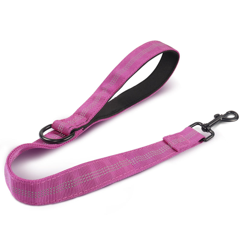 YAODHAOD Short Leader Dog Robust Short Training Lead with Comfortable Padded Handle and Strong Reflective Threads for Medium Large Dogs (Pink, 63CM) Pink - PawsPlanet Australia