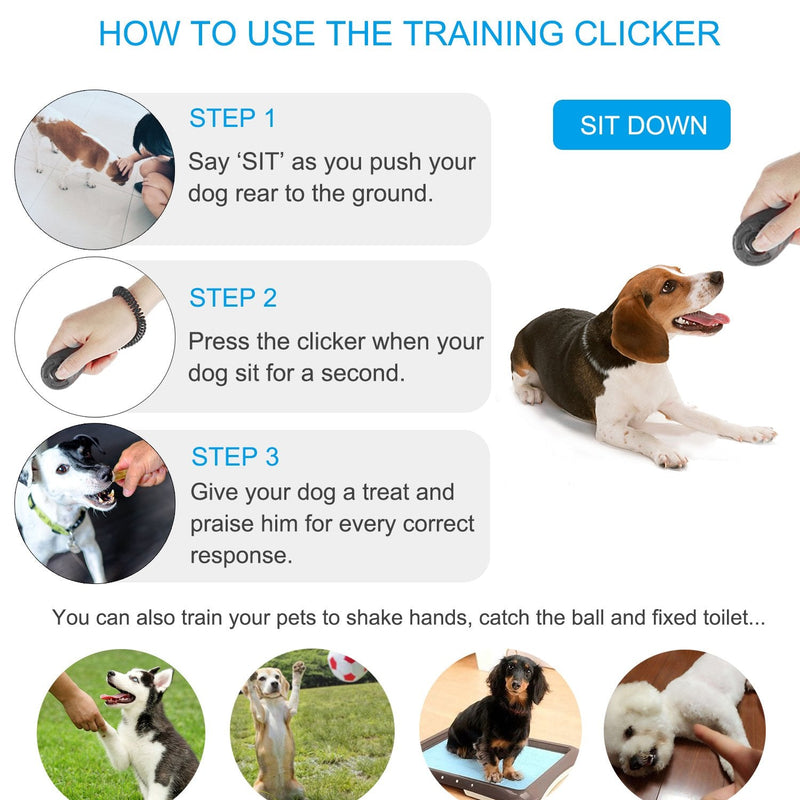 Clicker Training for Dogs, [4 Pcs, Multi-Color] Diyife Dog Clicker for Training, Clicker Dog Training with Wrist Strap, Clicker for Pets, Dog Clicker Perfect for Dog Cat Horse Behavioral Training - PawsPlanet Australia