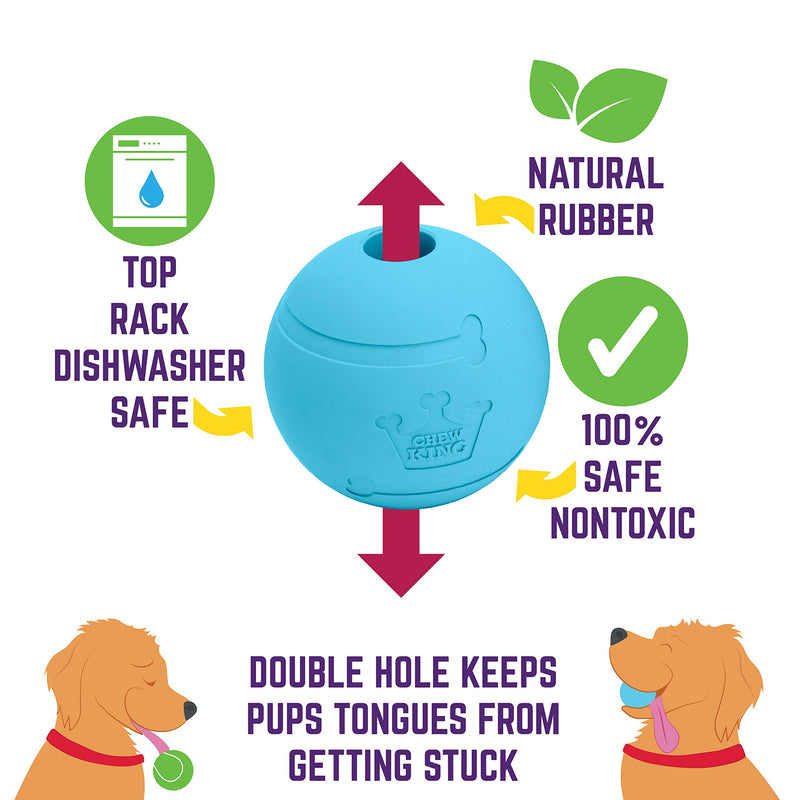 [Australia] - Chew King Fetch Balls Durable Natural Dog Toy Ball, Fetch Toy Collection, Fits Ball Launcher Pack of 3 - 3" Balls 