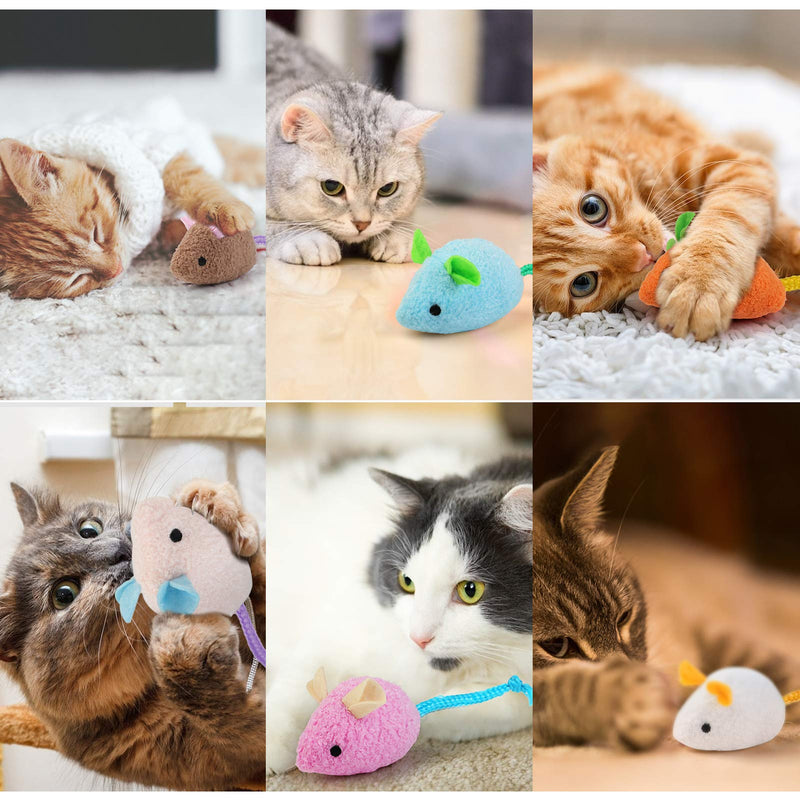 Dorakitten 6PCS Cat Toy Mouse Plush Realistic Cute Kittens Mice Toy Cat Bite Toy Catnip Toy - PawsPlanet Australia