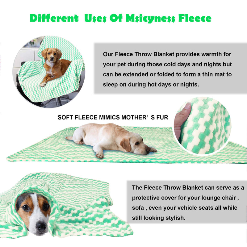 Msicyness Dog Blanket, Premium Fleece Fluffy Throw Blankets Soft and Warm Covers for Pets Dogs Cats S（24*32 inches） 1 Pack Green - PawsPlanet Australia