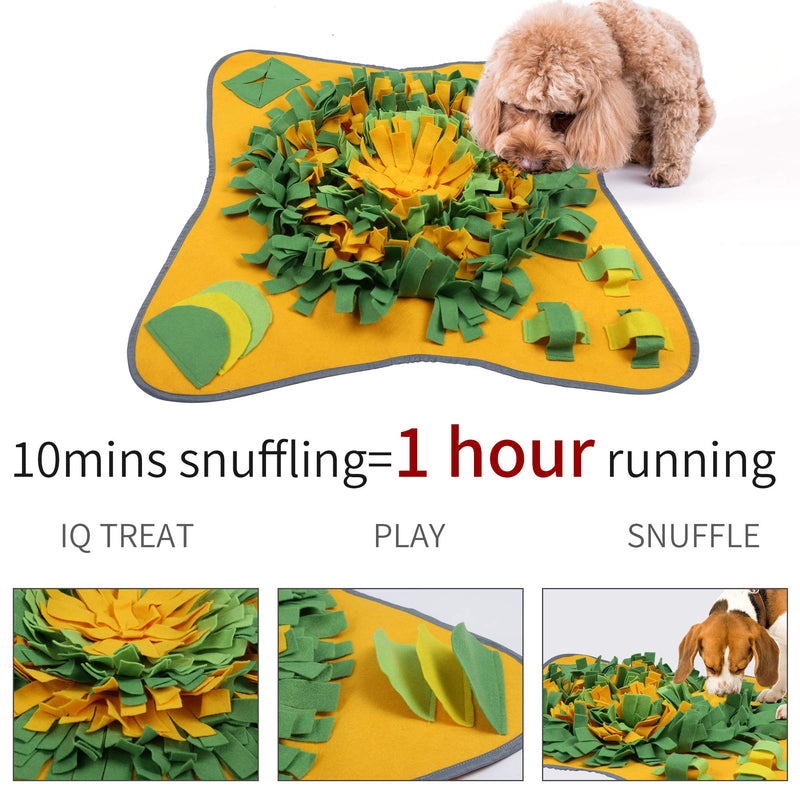 Aumket Snuffle Mat for Dogs,Interactive Food IQ Toy, Dog Training Pad to Encourages Natural Foraging Skills and Release Stress (Yellow-Green) Yellow-Green - PawsPlanet Australia