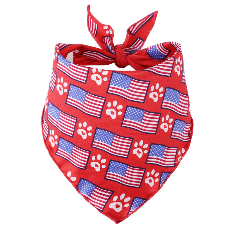 [Australia] - BoomBone 4th of July Dog Bandana 2 Pack Triangle Bibs Scarf for Small to Large Dogs L 