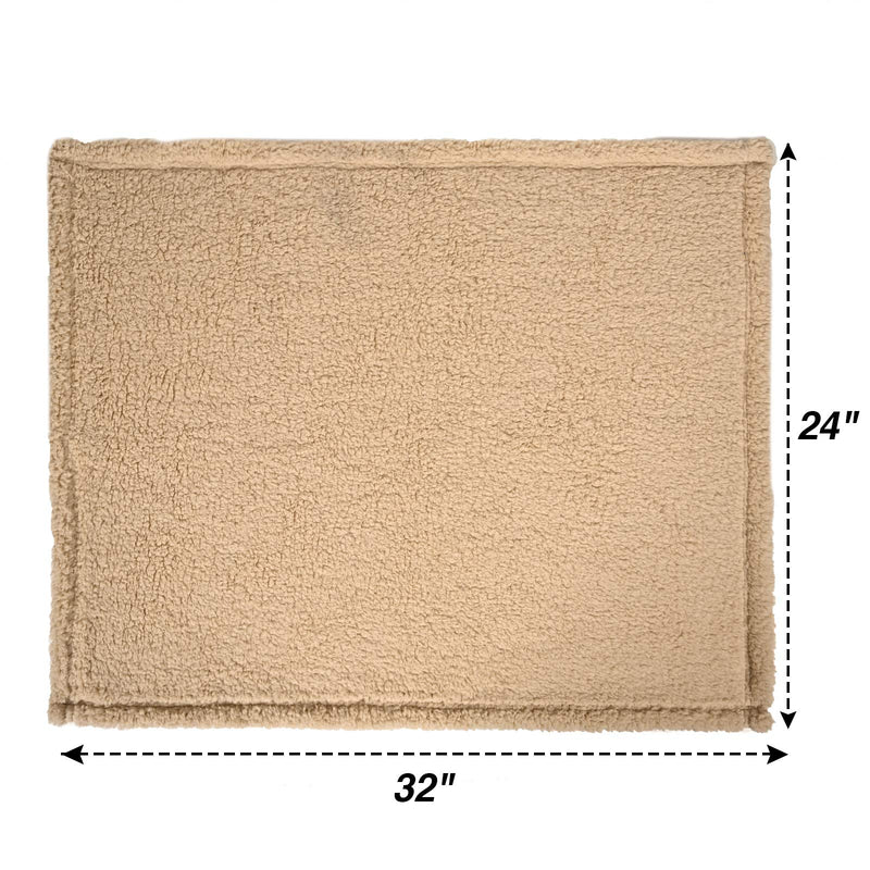 Juqiboom Premium Fluffy Fleece Dog Blanket, Soft and Warm Throw for Dogs & Cats, Pet Bed Cover, Mat Fluffy Blanket for Puppy Kitten Home Using, Camping Mat, Car Seat Small (24*32“) Beige - PawsPlanet Australia