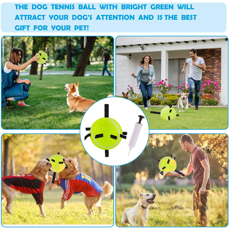 GABraden Dog Tennis Ball with Upgrade Grab Tabs,tug of war Dog Toy,Indoor and Outdoor Interactive Dog Tennis Medium Pet Toys,Funny Outdoor Sports Dog Ball Gift with Inflating Needles - PawsPlanet Australia