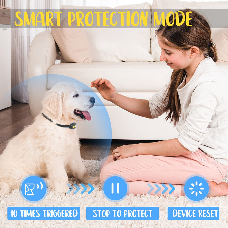 Rechargeable Anti Bark Collar for S, M, L Dogs - Humane Automatic Training Collar Gentle Leader, Anti-Barking Shock Collar w/Beep Vibration and Shock Modes, 7 Adjustable Sensitivity Levels - PawsPlanet Australia