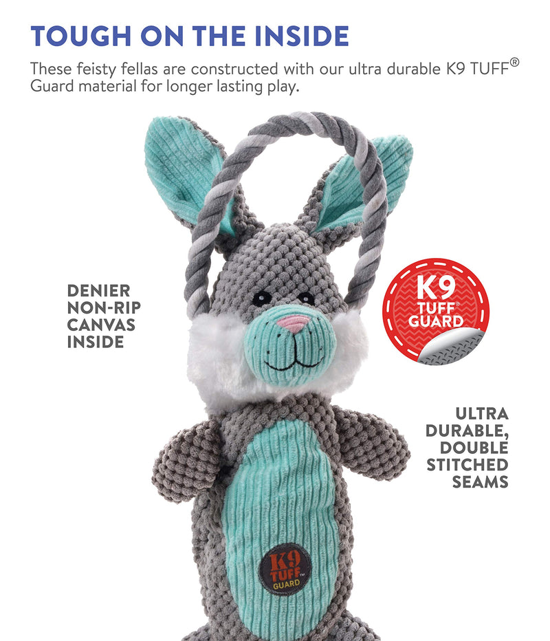 [Australia] - Charming Pet Scrunch Bunch Plush Dog Toy - Interactive Soft Cuddly Animal - Tough and Durable Squeaky Tug Toy Bunny 