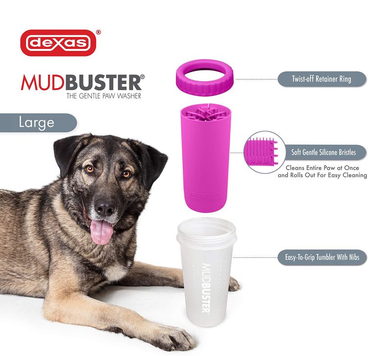 Dexas MudBuster, Large, Fuchsia - PawsPlanet Australia