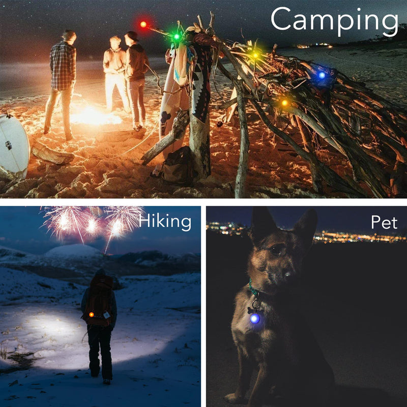 Homeet Dog Safety Flashing Light Clip-On LED Light Pendant Pet Light Collar with 3 Flashing Modes Safety Light for Dog Safety Pack of 6 - PawsPlanet Australia
