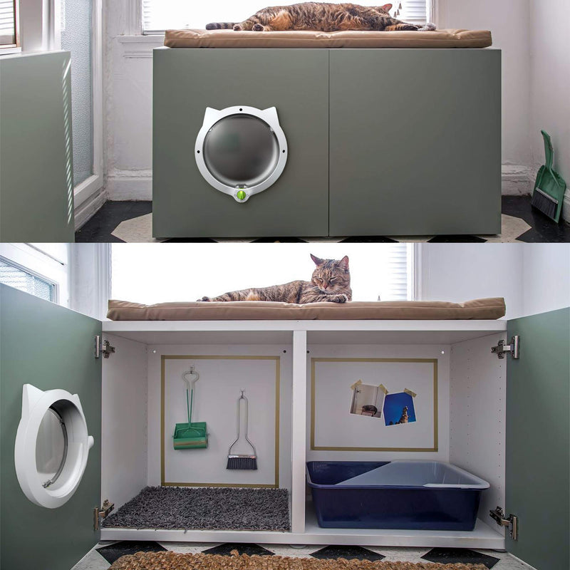 LYNX Cat Door for Pets – 4 Way Locking Cat Flap - for Interior Doors & Exterior Doors Black - PawsPlanet Australia