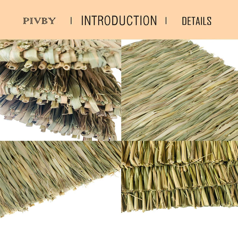 [Australia] - PIVBY Grass Mat for Rabbits Bunny Chew Toys Natural Woven Pet Bed Nest Mat Play Toys for Hamsters Parrot Rabbits Hedgehog Guinea Pig Bunny and Other Small Animals (3 Pack) 