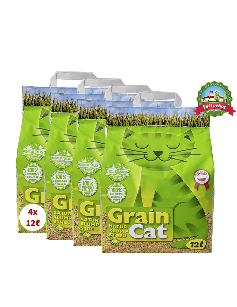 Grain Cat cat litter natural clumping litter 4x12 L = 48 L - PawsPlanet Australia
