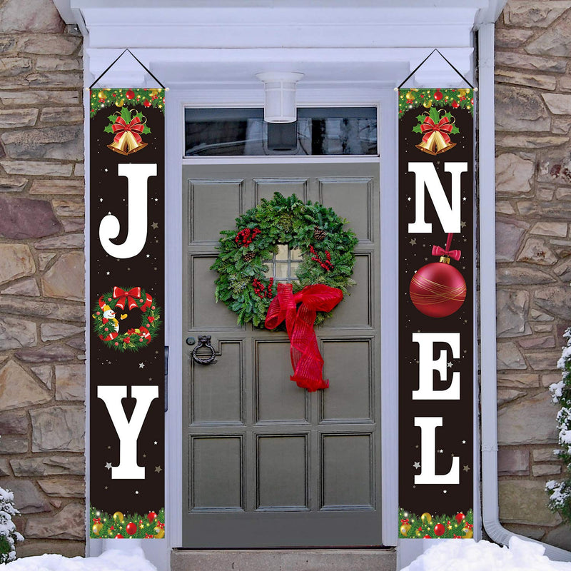 Christmas Decorations Joy Noel Porch Signs Banners Red Large Xmas Holiday Decor Banners for Home Indoor Outdoor Front Door Yard Living Room Wall Apartment Party Decoration Supplies - PawsPlanet Australia