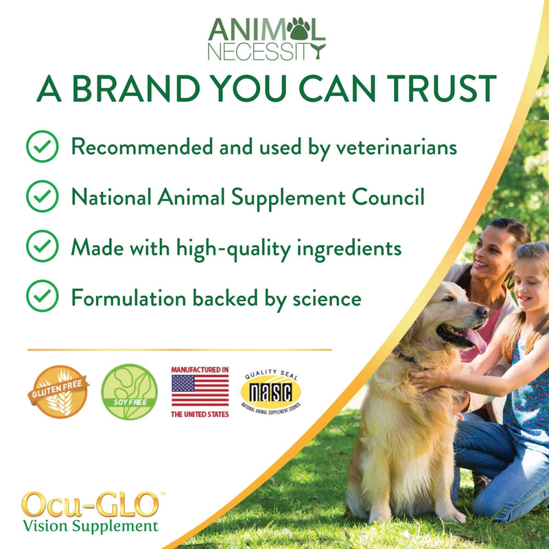 Ocu-GLO Cat & Dog Senior Supplement for Eye Support - Soft Chews Vision Vitamins Supplements for Large and Small Pets Care with Lutein, Omega-3 Fatty Acids, Grape Seed Extract & Antioxidants 15 Count (Pack of 1) - PawsPlanet Australia
