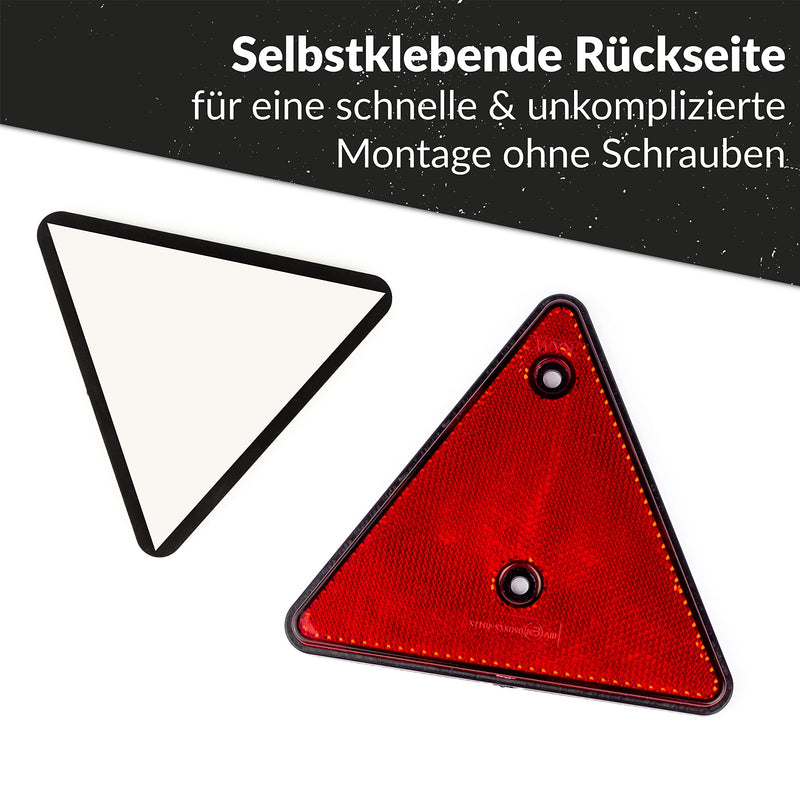 Upgrade4cars Trailer Reflector Set | 2 cat's eye reflectors self-adhesive | Reflector triangle red - PawsPlanet Australia