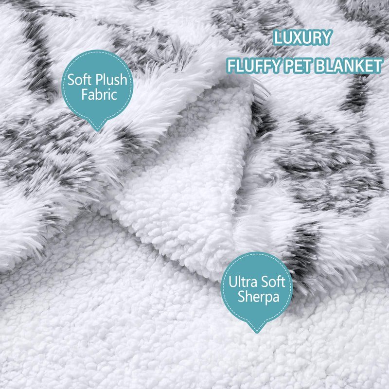 ISEAU Luxury Shag Pet Blanket Sherpa Fleece Blanket Fluffy Dog & Cat Blankets, Super Soft and Warm Puppy Throw Cover Dog Cat Fluffy Fur Blanket Reversible Double Layer Washable for Dog Bed Small(20"x30") - PawsPlanet Australia