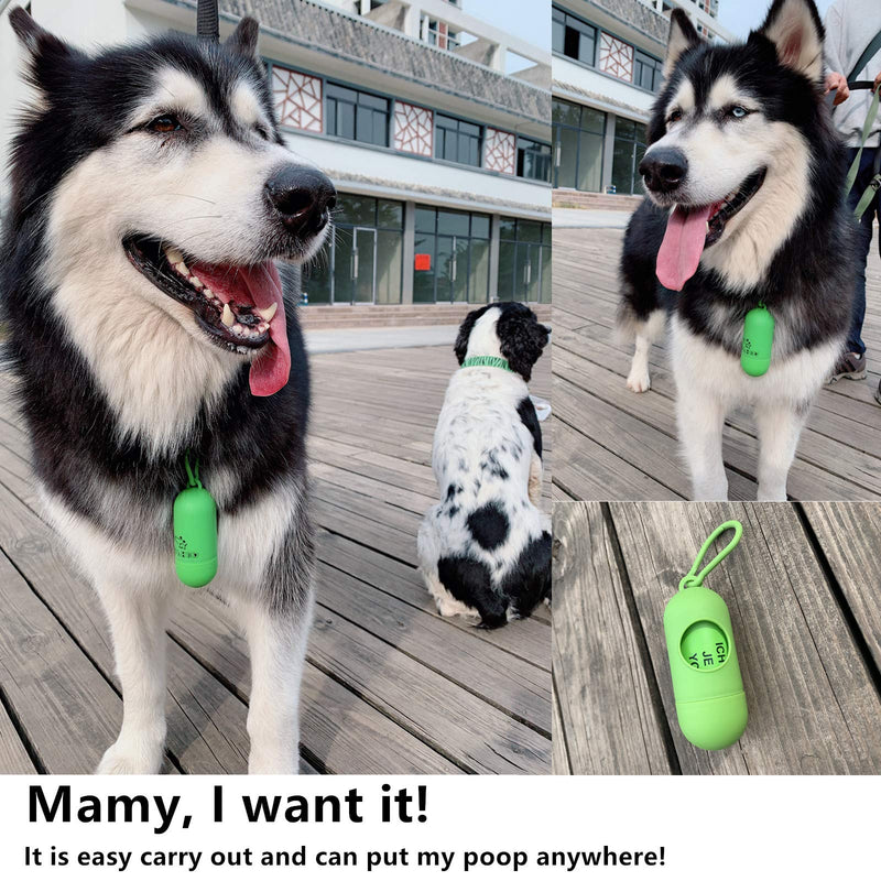 [Australia] - KYLHED Dog Bags,Dog Poop Bag Dispenser, Biodegradable Dog Bags Use Green Color with 2 Rolls and one Dispenser 