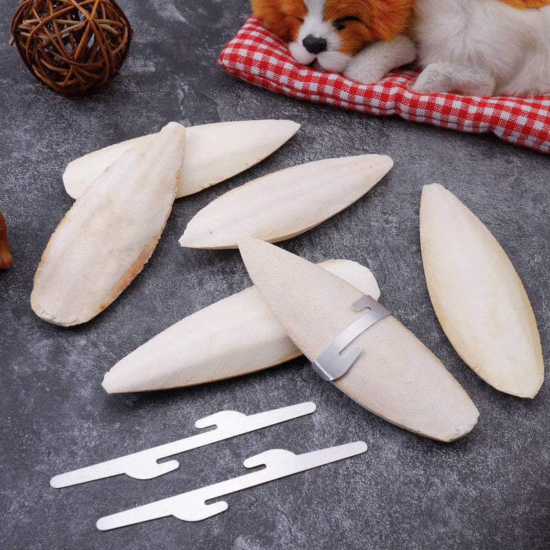 Fuyamp 6Pcs Birds Chew Toys Parrots Chew Toys DIY Birds Toys with 3 Pieces Metal Holder Natural Cuttlefish Bone for Reptiles Tortoises Snails,11-13cm - PawsPlanet Australia