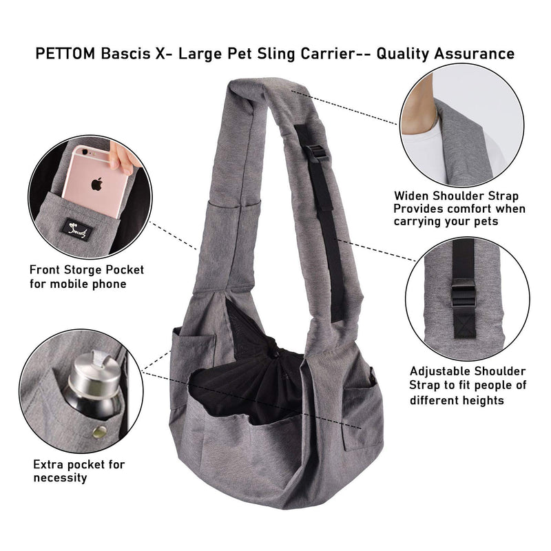 Dog Sling Carrier Small Puppy Cat Pet Carrier Waterproof Outdoor Pet Travel Bag Tote Hands Free, with Adjustable Padded Shoulder Strap, Multiple Pockets, Escape-proof Drawstring Mesh & Collar Hook - PawsPlanet Australia