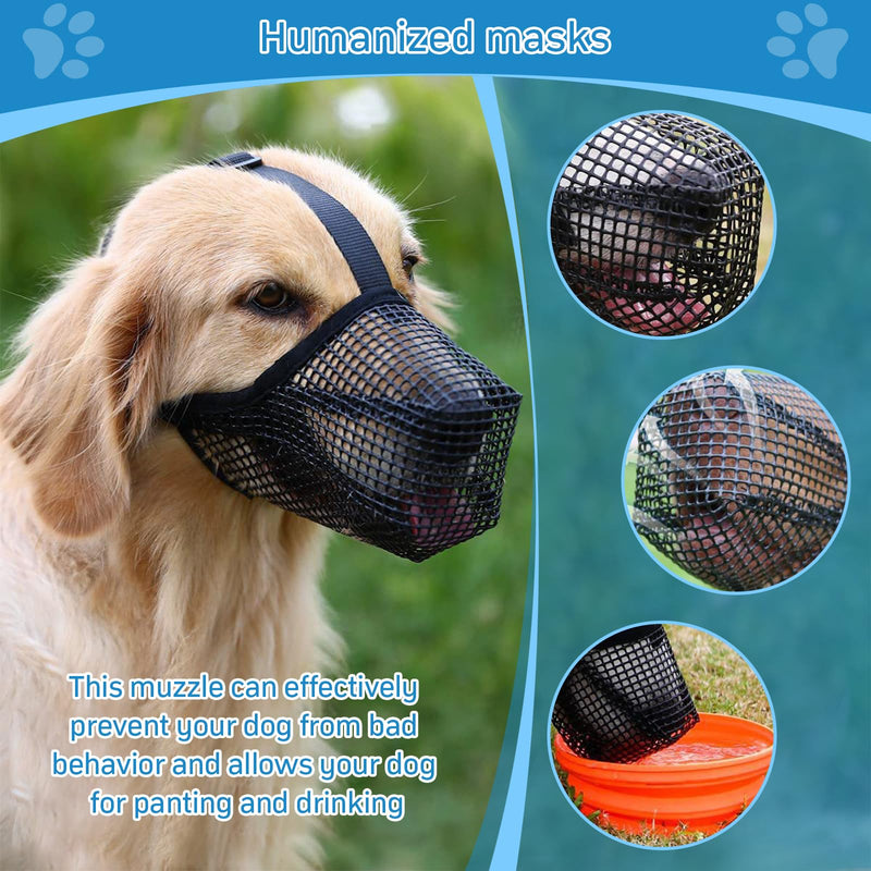 behone muzzle for dogs, dog muzzle, soft and comfortable basket muzzle for dogs, mesh dog muzzle, prevents eating, biting and chewing (L) L - PawsPlanet Australia