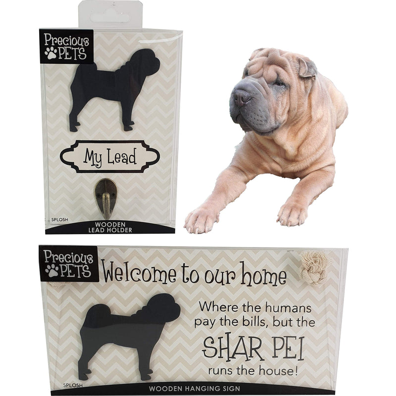 PRECIOUS PETS DOG PLAQUE AND DOG LEAD HOOK PACK, SHAR PEI, FUNNY SIGNS, DOG MUM GIFTS, DOG ACCESSORIES, HOUSE STUFF - PawsPlanet Australia