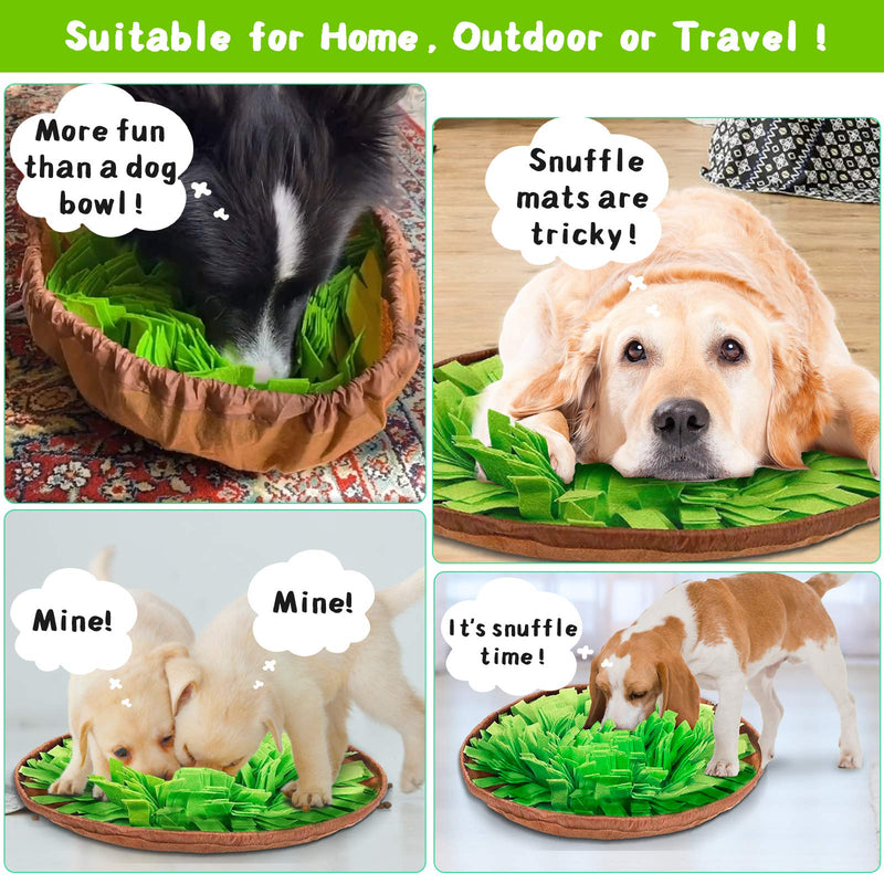 Camfosy Snuffle Mat for Dog Pet Dog Feeding Mat Upgraded Durable Interactive Dog Toys Puppies Nosework Sniffing Bowl Encourages Natural Foraging Skills for pet Fun Game Training Pad Green Normal - PawsPlanet Australia