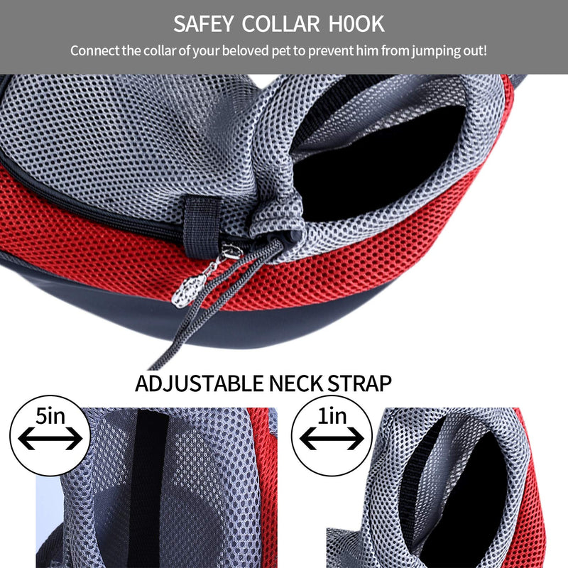 Pet Sling Carrier, Hands-free Small Pet Pouch Bag, Front Pocket Cat Dog Carrier Bag with Breathable Net, Shoulder Tote Bag for Small Animals, Dog, Cat, Puppy, Doggy, Outdoor Travel, Walking Carrying - PawsPlanet Australia