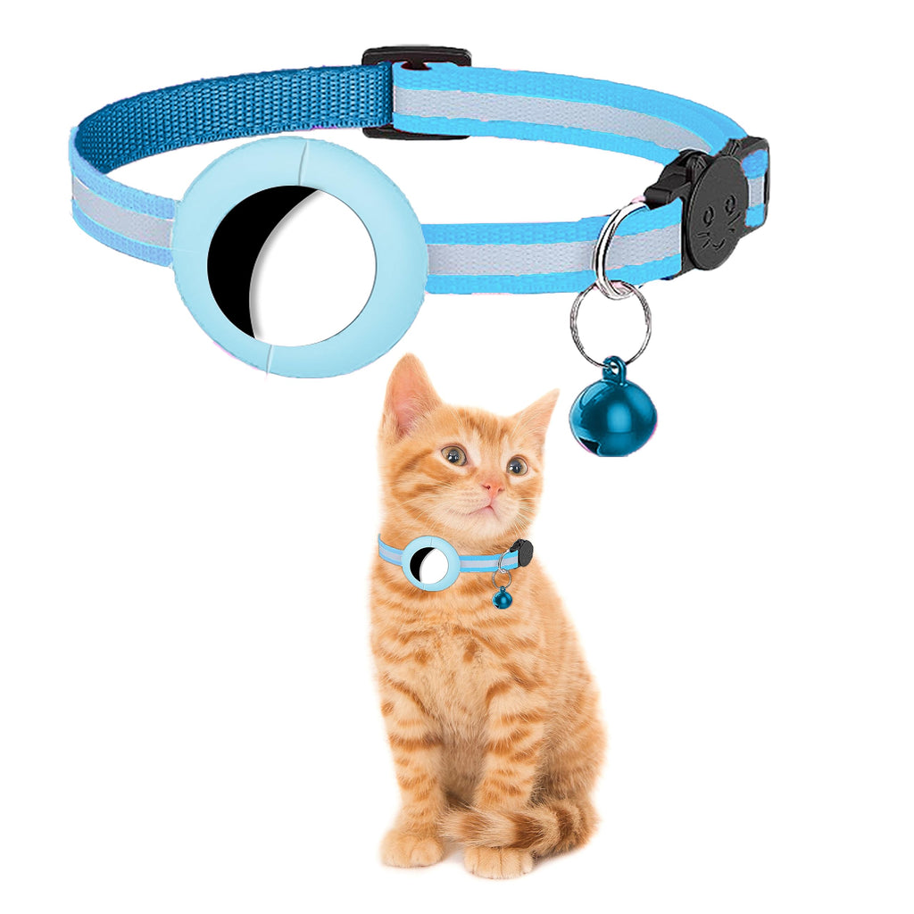 Airtags collar for cats PF Doggy to ensure the safety and monitoring of your cat (blue-gray, airtags not included) Gray-blue - PawsPlanet Australia
