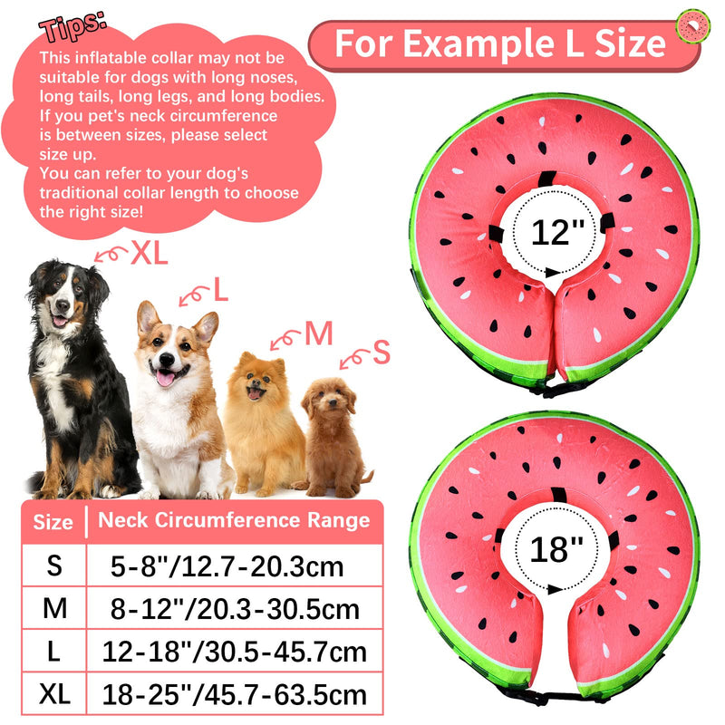 Inflatable Neck Brace Dog & Neck Brace Cat, FWLWTWSS Protective Collar Dog with Adjustable Buckle, Dog Collar Leak Protection for Recovery After Operations or Wounds, Leak Protection for Dogs (L) [Neck: 30.5 cm - 45.7 cm] L - PawsPlanet Australia