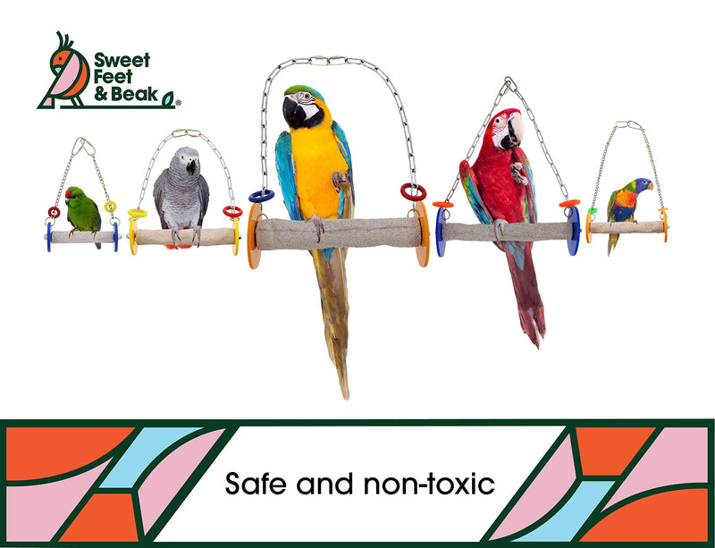 [Australia] - Sweet Feet and Beak Safety Roll Swing Bird Toy - Features - Trims Nails and Beak Like Pet Grooming Clippers - Promotes Healthy Feet - Safe, Non-Toxic Bird Supplies for Bird Cages X-Small Blue 