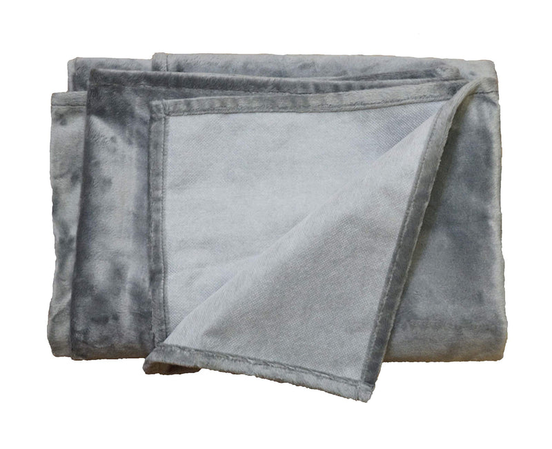 PetBed4Less 100% Waterproof Single Sided Silky Soft Throw and Dog Blanket Cat Blanket Queen Large: 60"x80" Gray - PawsPlanet Australia