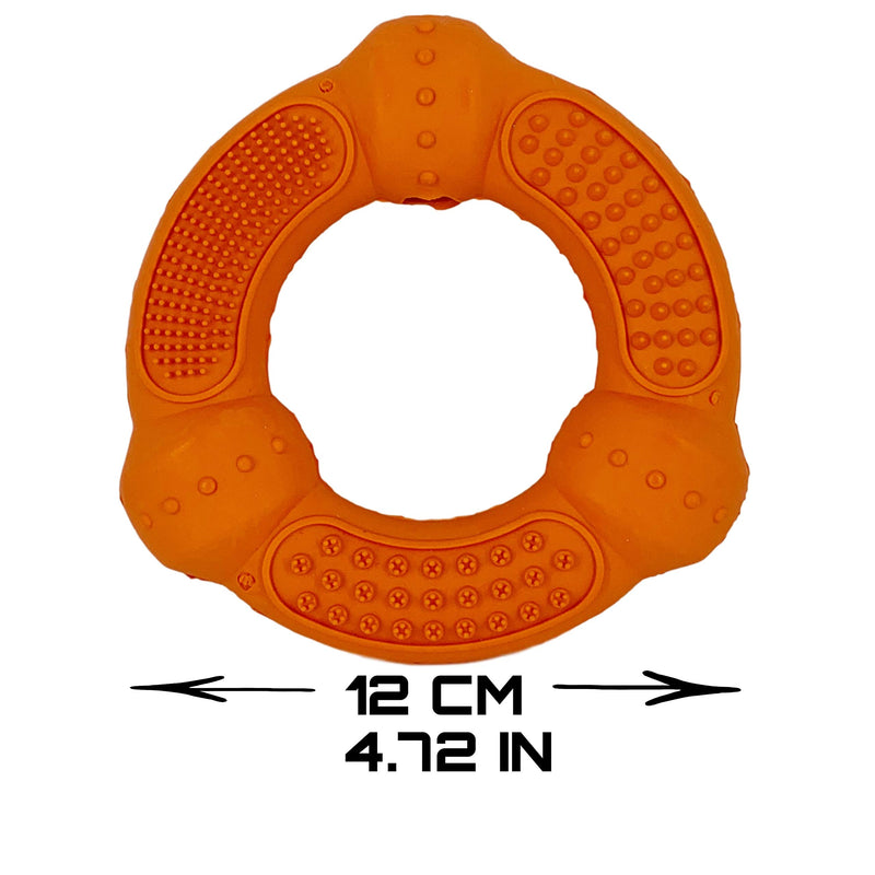 AVANZONA Dog Toys Indestructible Ring Natural Rubber 12cm, Durable and Flexible Dog Chew Toys for Aggressive Chewers, Teeth Cleaning Chewing Toy for Small, Medium and Large Dogs. Random Colours. - PawsPlanet Australia