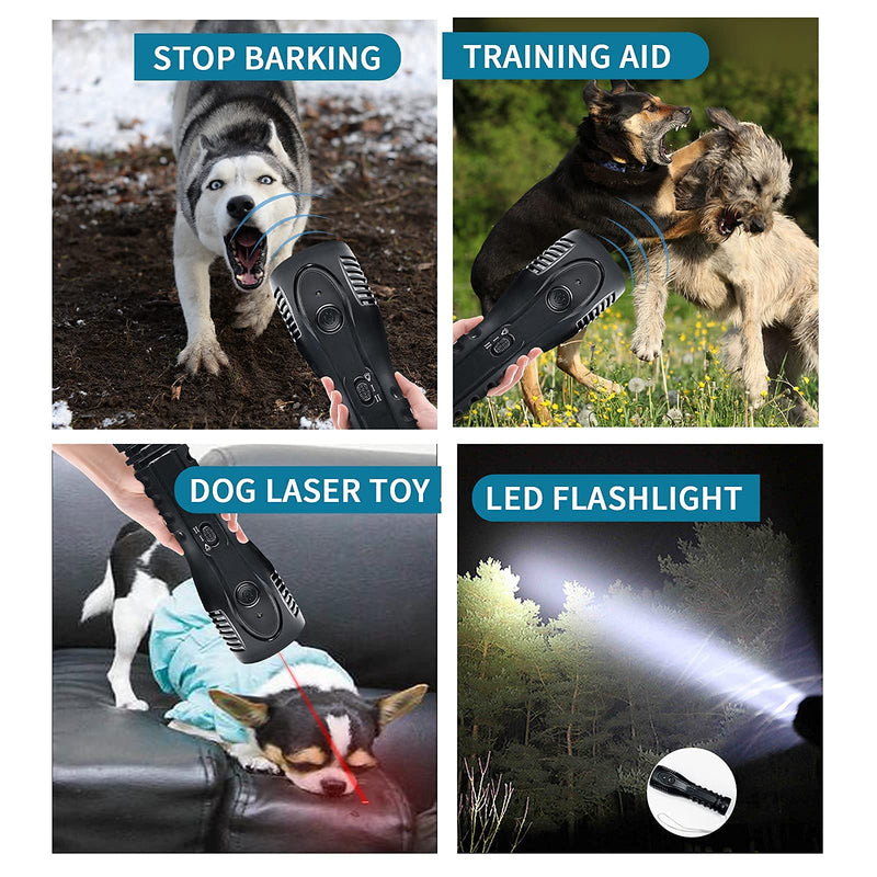 Moreau Dog Barking Control Devices with Dog Whistle, Led Flashlight, Rechargeable Anti Barking Device, 19.7Ft Range, Outdoor Indoor Self-Defense and Training Aid - PawsPlanet Australia