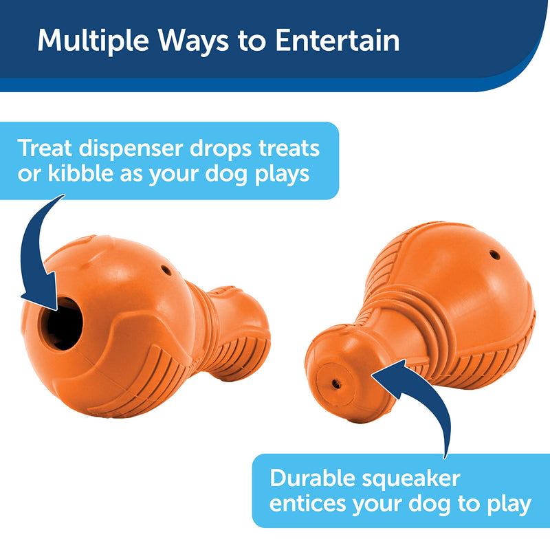 PetSafe Sportsmen Squeak N Treat Booya Refillable Dog Dispensing Toy, Medium - PawsPlanet Australia