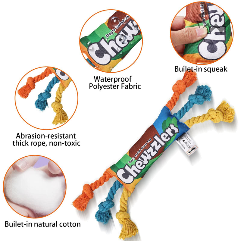 VORHOT Squeaky Dog Toy Made of Polyester, Tug of War Dog Toys with 6 Thick Rope Legs, Dog Chew Toy for Molar Vocalization, Interactive Toy for Large Medium Dogs Puppies, 36cm - PawsPlanet Australia