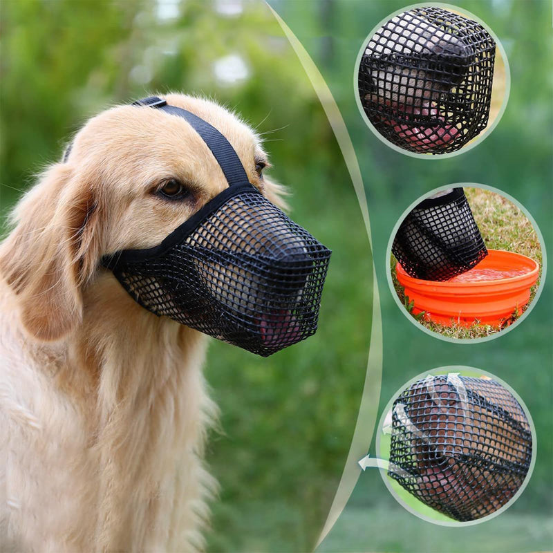 gotyou Muzzle for dogs, dog training muzzle, dog muzzle, muzzle for dogs with rounded mesh, breathable muzzle for dogs, for medium dogs, large dogs, prevents biting, chewing (L). - PawsPlanet Australia