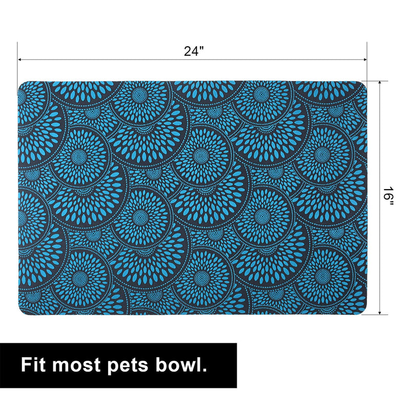 Cosyearn Pet Feeding Mat,Anti-Slip Pet Bowl Mats,Waterproof, BPA Free,Easy Clean,Durable Pet Mats for Food and Water,Multiple Sizes for Dogs and Cats,Small and Large Pet Food Mat 24"x16" Blue - PawsPlanet Australia