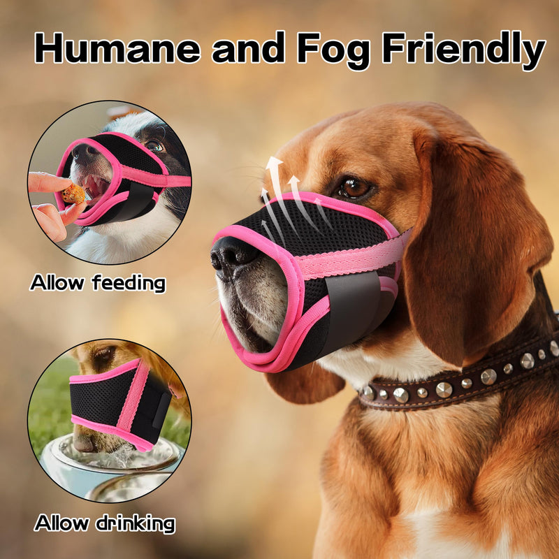 Soft, Breathable and Durable Nylon Dog Muzzle, Prevents Biting and Eating, Great Choice for Walking and Veterinarians, for Small, Medium and Large Dogs (Roseo, XS) Roseo - PawsPlanet Australia
