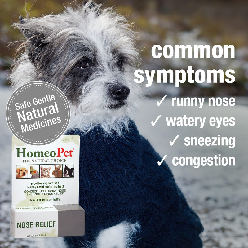 HomeoPet Nose Relief, Natural Sinus Relief for Pets, 15 Milliliters 15ml - PawsPlanet Australia