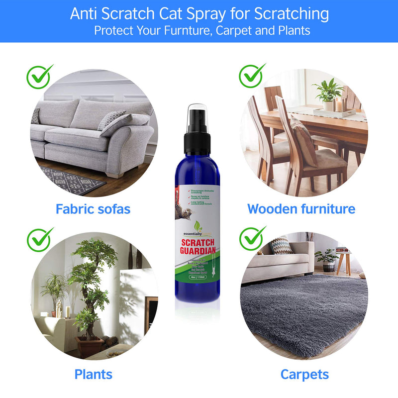 Cat Deterrent Spray for Scratching - 4oz Natural Non-Toxic Anti Scratch Cat Spray for Scratching - Protect Your Furniture, Carpet and Plants - Perfect No Scratch Spray for Cats - Made in USA - PawsPlanet Australia