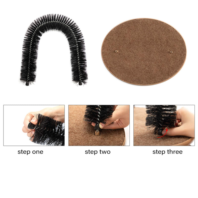 Hollypet Cat Arch Self Grooming and Massaging Brush Toy, Pet Scratcher Pads Hair Cleaner - PawsPlanet Australia